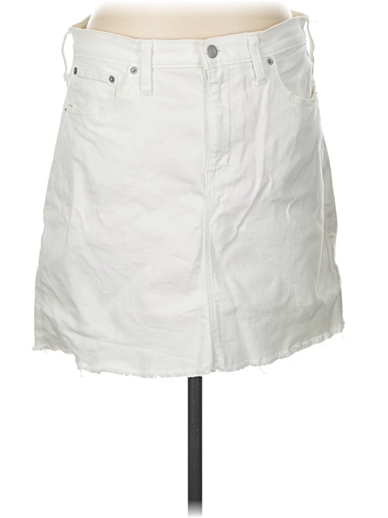 Pre-owned J.crew Mercantile Denim Skirt In White