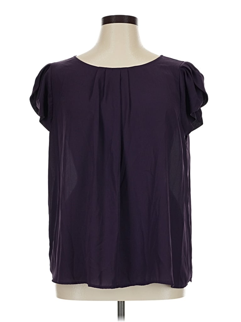 Pre-owned Papermoon Short Sleeve Blouse In Purple