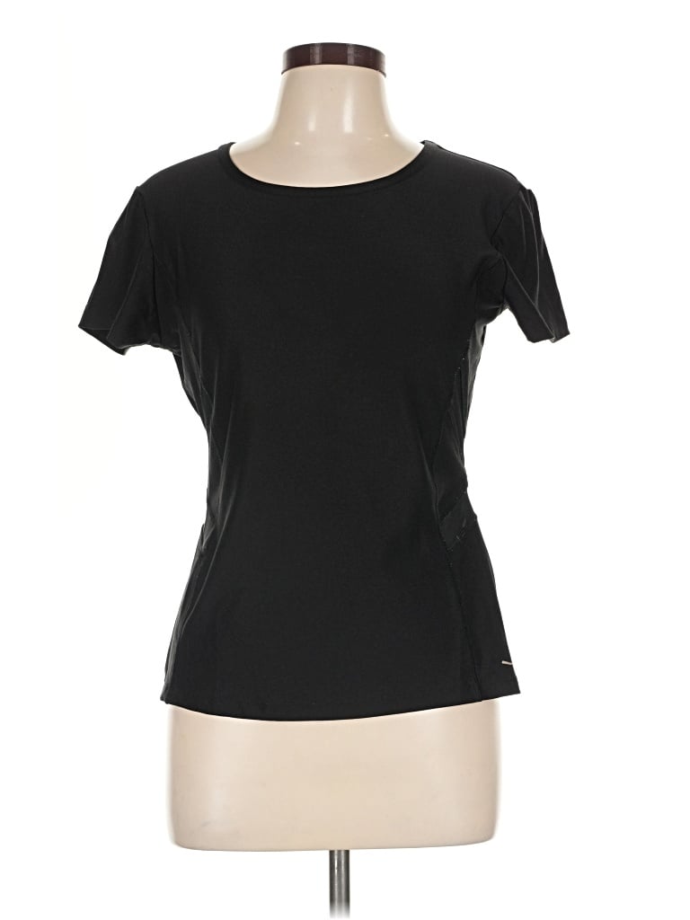 Pre-owned X By Gottex Short Sleeve Top Black Scoop Neck Tops