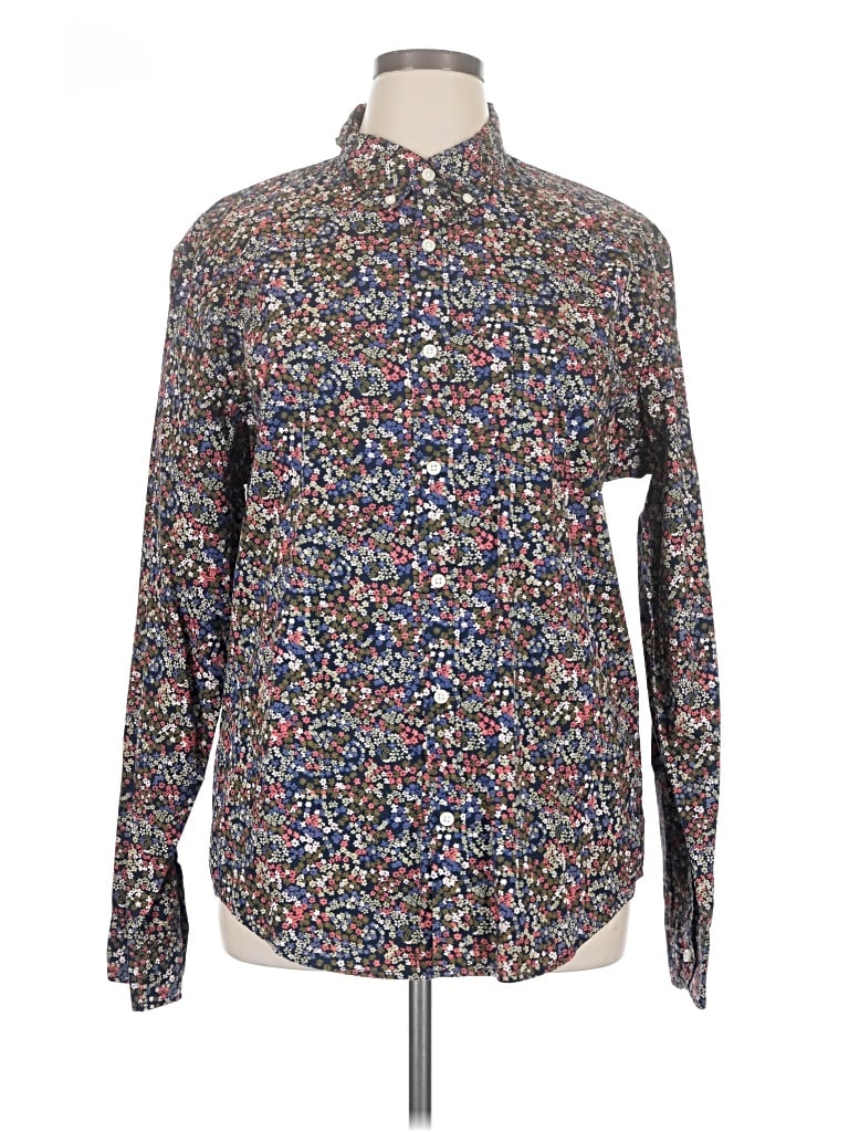 J.crew Factory Store Long Sleeve Polo Shirt In Multi