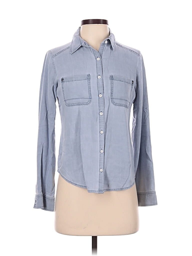 Pre-owned Rubbish Long Sleeve Button Down Shirt In Blue