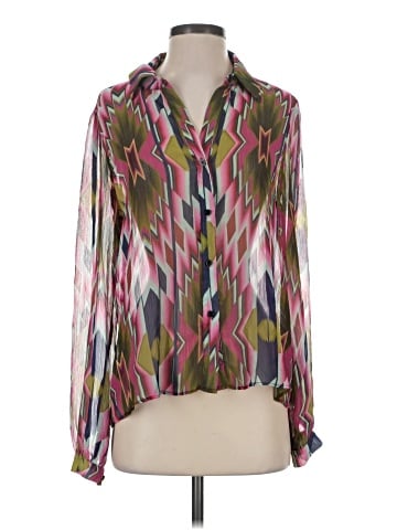 Lavender Brown Long Sleeve Blouse (view 1)