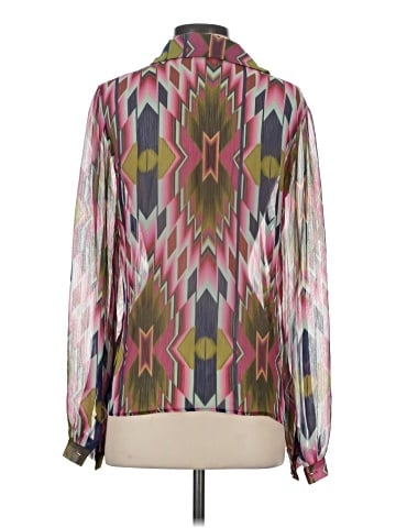 Lavender Brown Long Sleeve Blouse (view 2)