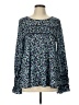 Kaari Blue 100% Polyester Blue Long Sleeve Blouse Size L - photo 1