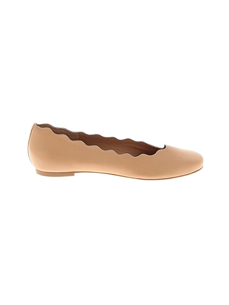 Pre-owned Copper Key Flats In Tan