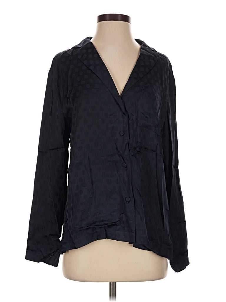 Pre-owned Haven Well Within Long Sleeve Blouse In Black