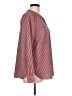 CAbi 100% Polyester Stripes Burgundy Long Sleeve Blouse Size L - photo 4