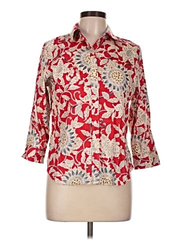 Chaps 3/4 Sleeve Button-Down Shirt (view 1)
