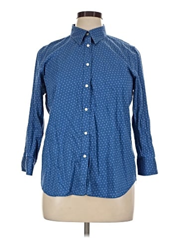 Chaps 3/4 Sleeve Button-Down Shirt (view 1)