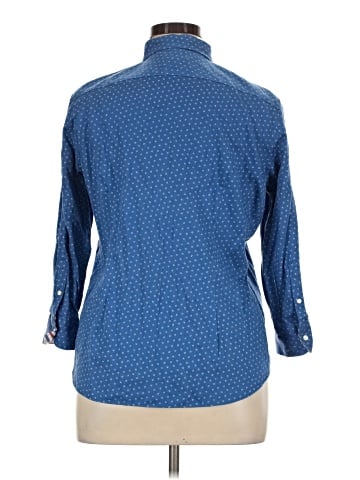 Chaps 3/4 Sleeve Button-Down Shirt (view 2)