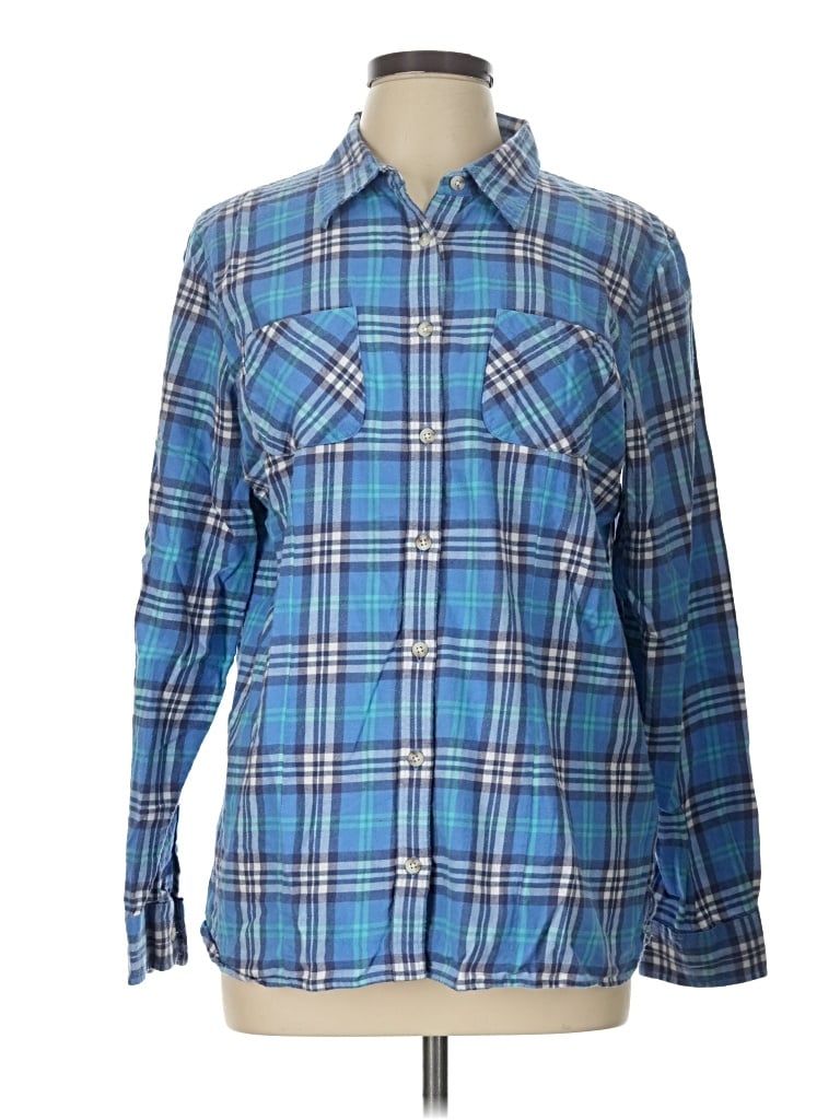 Pre-owned L.l.bean Long Sleeve Button Down Shirt In Blue