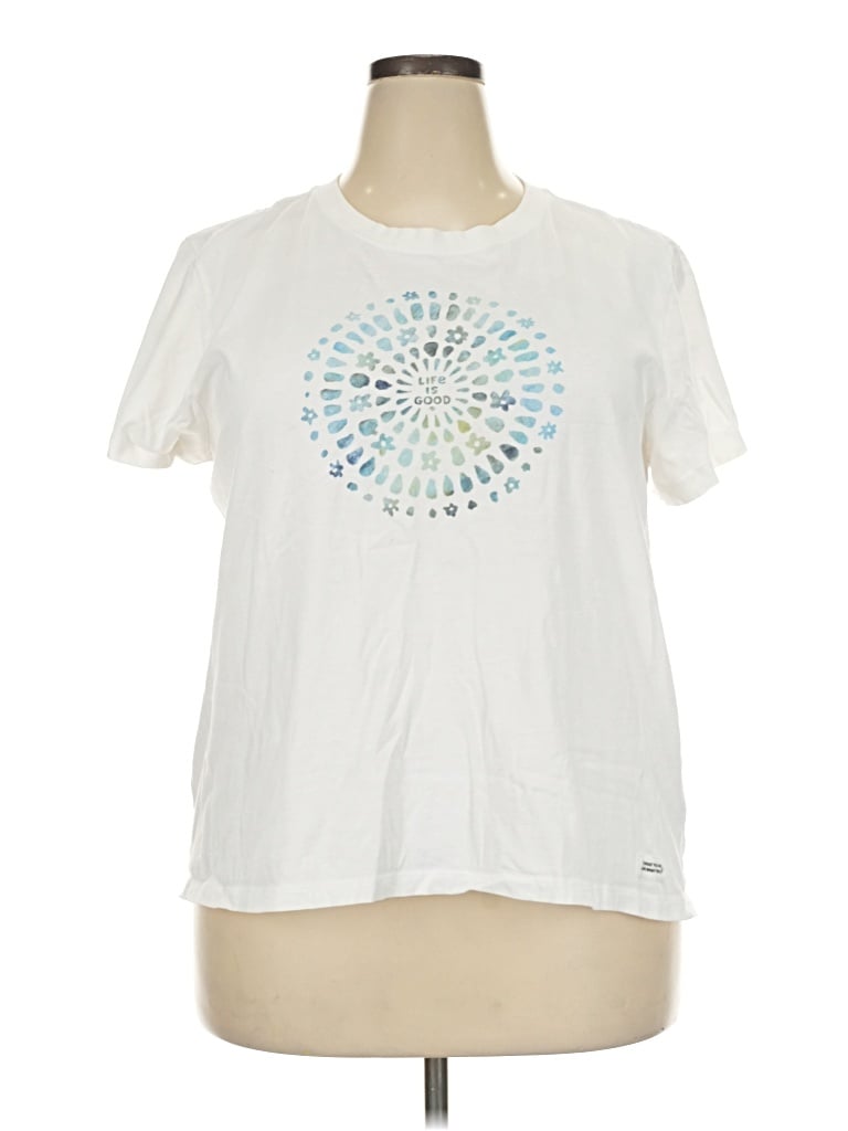 Pre-owned Life Is Good Short Sleeve T-shirt In White