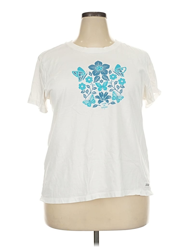 Pre-owned Life Is Good Short Sleeve T-shirt In White