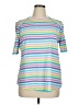 Ruby Rd. Stripes White Short Sleeve T-Shirt Size XL - photo 1