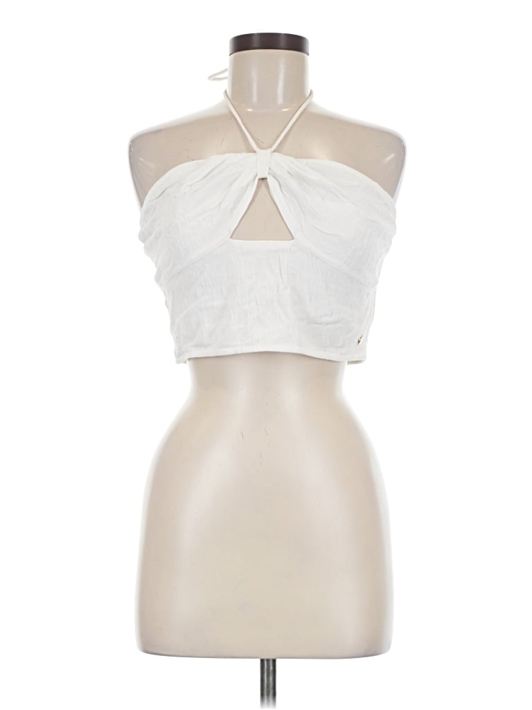 Pre-owned Superdry Tank Top Ivory Halter Neckline Tops
