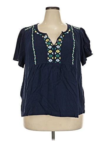 Skies Are Blue Short Sleeve Blouse (view 1)