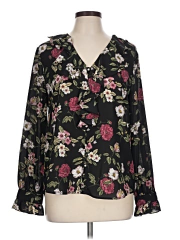Karl Lagerfeld Paris Long Sleeve Blouse (view 1)