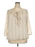 Rebecca Malone 100% Polyester Ivory 3/4 Sleeve Blouse Size 2X - photo 1