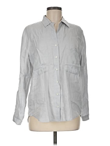 Pure Navy Long Sleeve Button-Down Shirt (view 1)