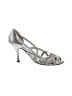 Something Bleu 100% Leather Metallic Silver Heels Size 8 1/2 - photo 1