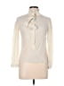 St. John 100% Silk Ivory Long Sleeve Silk Top Size 12 - photo 1