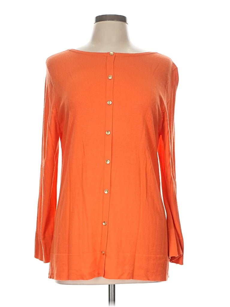 Pre-owned Talbots Outlet Cardigan Sweater In Orange
