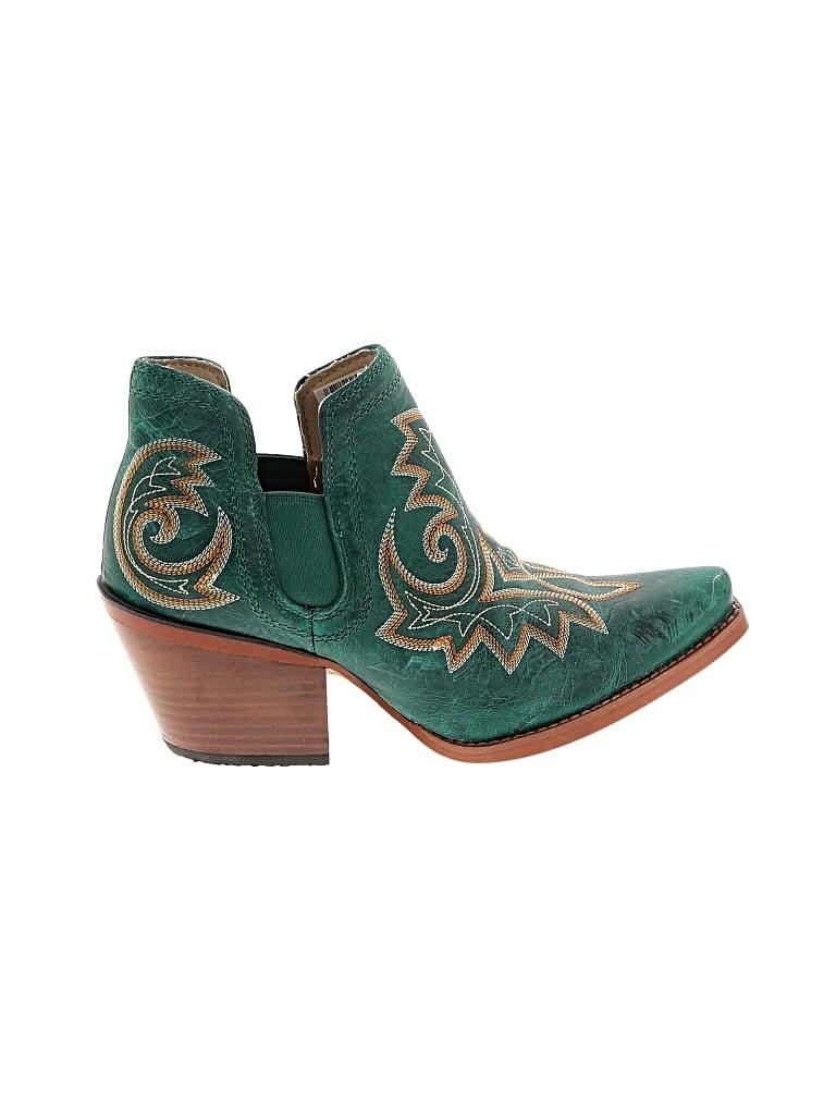 Pre-owned Durango Ankle Boots In Green