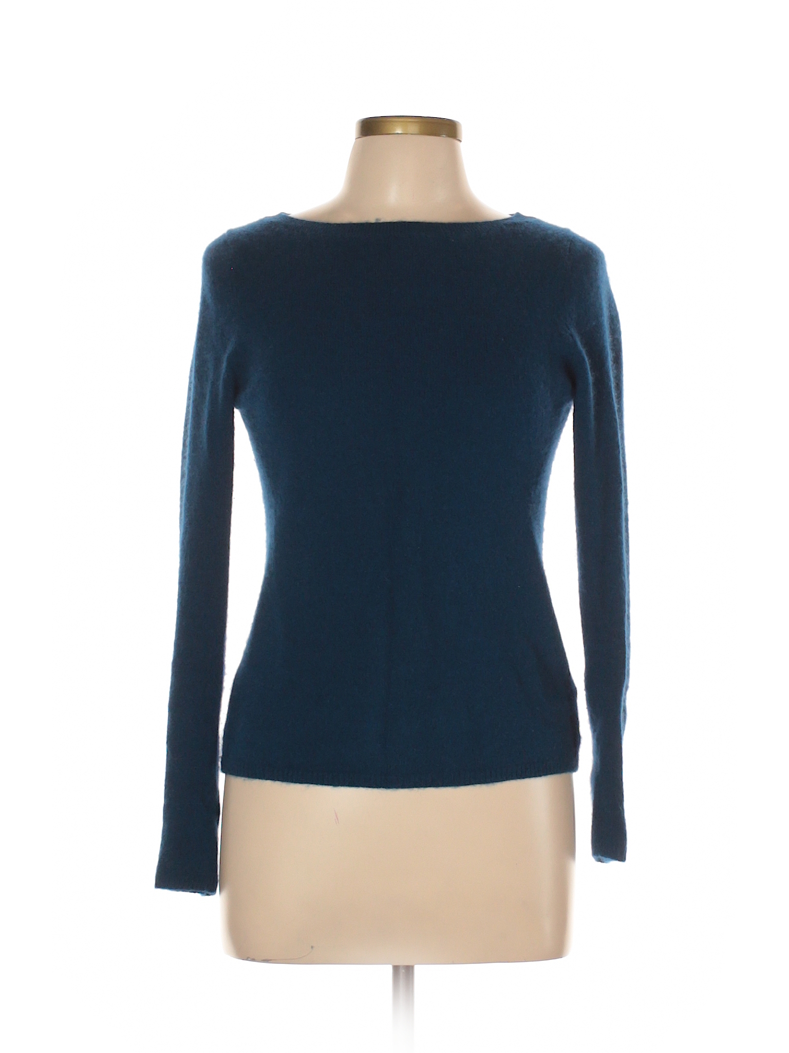 Adrienne Vittadini 100% Cashmere Solid Teal Cashmere Pullover Sweater ...