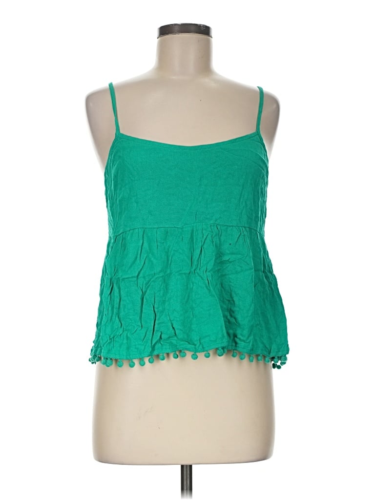 Pre-owned Pink Lily Tank Top Green Halter Neckline Tops