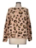 Hem & Thread Animal Print Brown Pullover Sweater Size M - photo 1