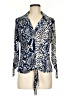 Cache Animal Print Blue Long Sleeve Blouse Size M - photo 1