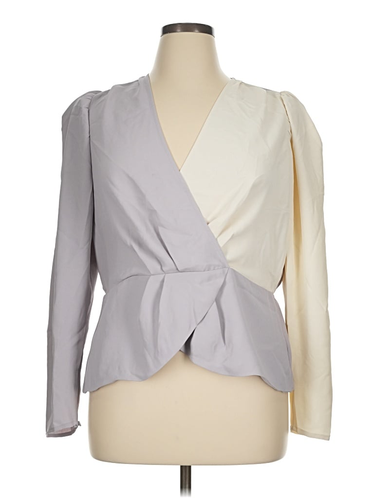 Express Long Sleeve Blouse In Gray