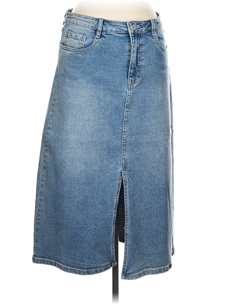 Pre-owned Joseph Ribkoff Denim Skirt In Blue