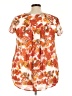 Cato 100% Polyester Orange Short Sleeve Blouse Size 18 - photo 2