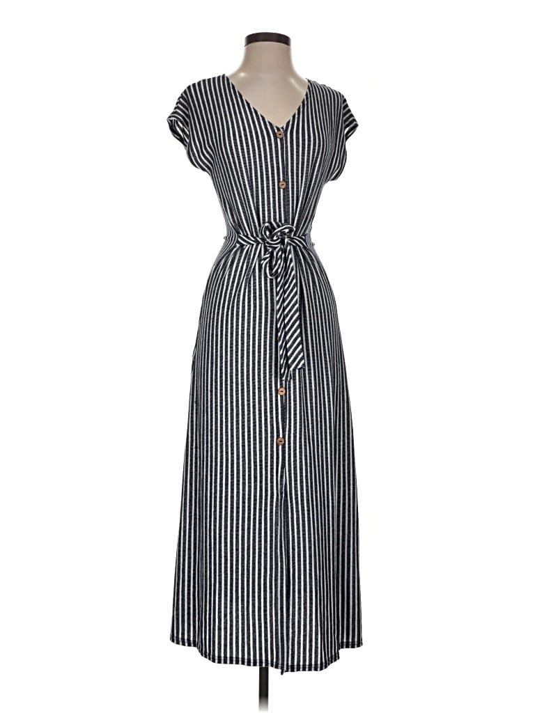 Pre-owned Caution To The Wind Casual Dress In Black