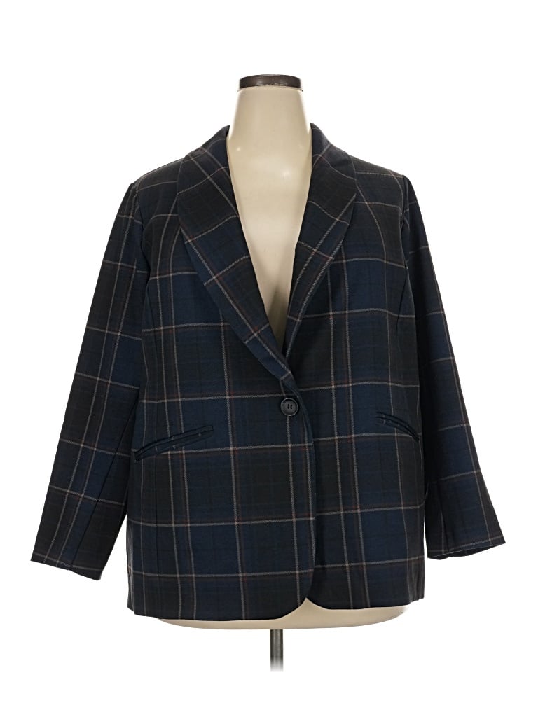 Pre-owned Susan Graver Blazer Jacket In Blue