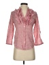 Theme 100% Cotton Pink 3/4 Sleeve Button-Down Shirt Size S - photo 1