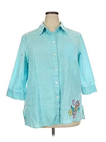 Kim Rogers 3/4 Sleeve Button-Down Shirt (view 1)
