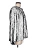 Old Navy 100% Polyester Metallic Silver Long Sleeve Blouse Size L - photo 4