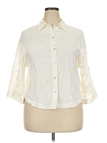 Eberjey 3/4 Sleeve Button-Down Shirt (view 1)