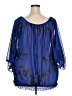 Target 100% Polyester Blue 3/4 Sleeve Blouse Size XXL - photo 2