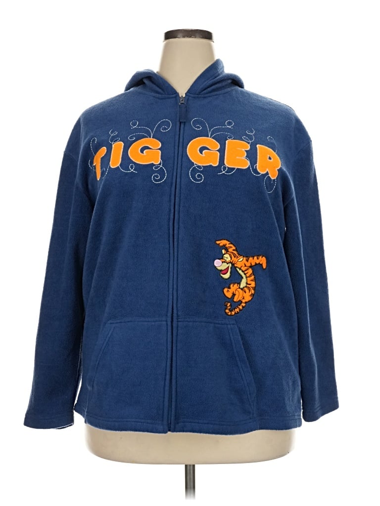 Pre-owned Disney Zip Up Hoodie In Blue