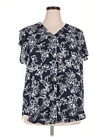 AK Anne Klein Short Sleeve Blouse (view 1)