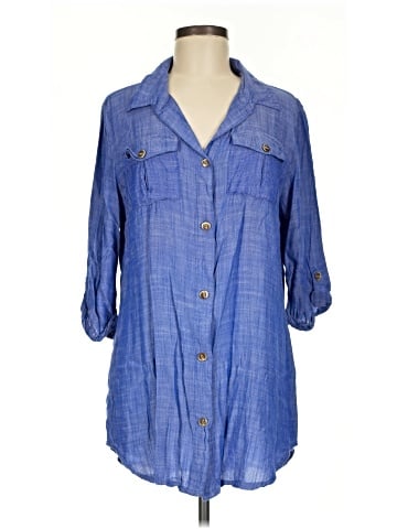 Dotti 3/4 Sleeve Button-Down Shirt (view 1)