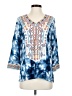 John Mark Blue 3/4 Sleeve Blouse Size S - photo 1