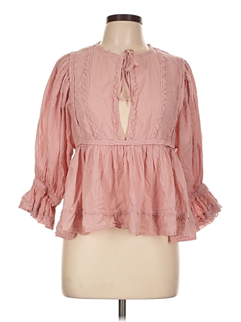 Pre-owned Divided By H&m 3/4 Sleeve Blouse In Pink