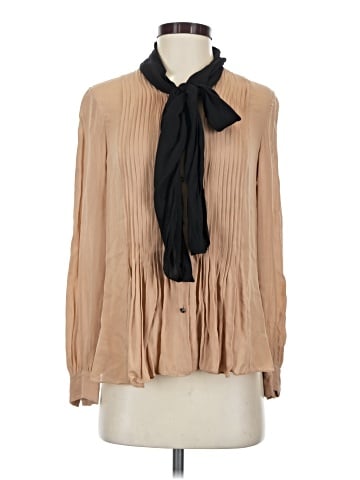 Leifsdottir Long Sleeve Silk Top (view 1)
