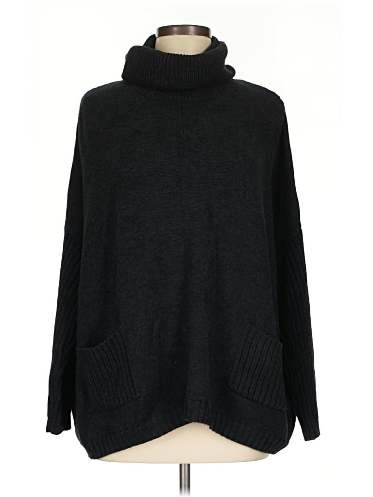 Pre-owned Peruvian Connection Turtleneck Sweater In Black