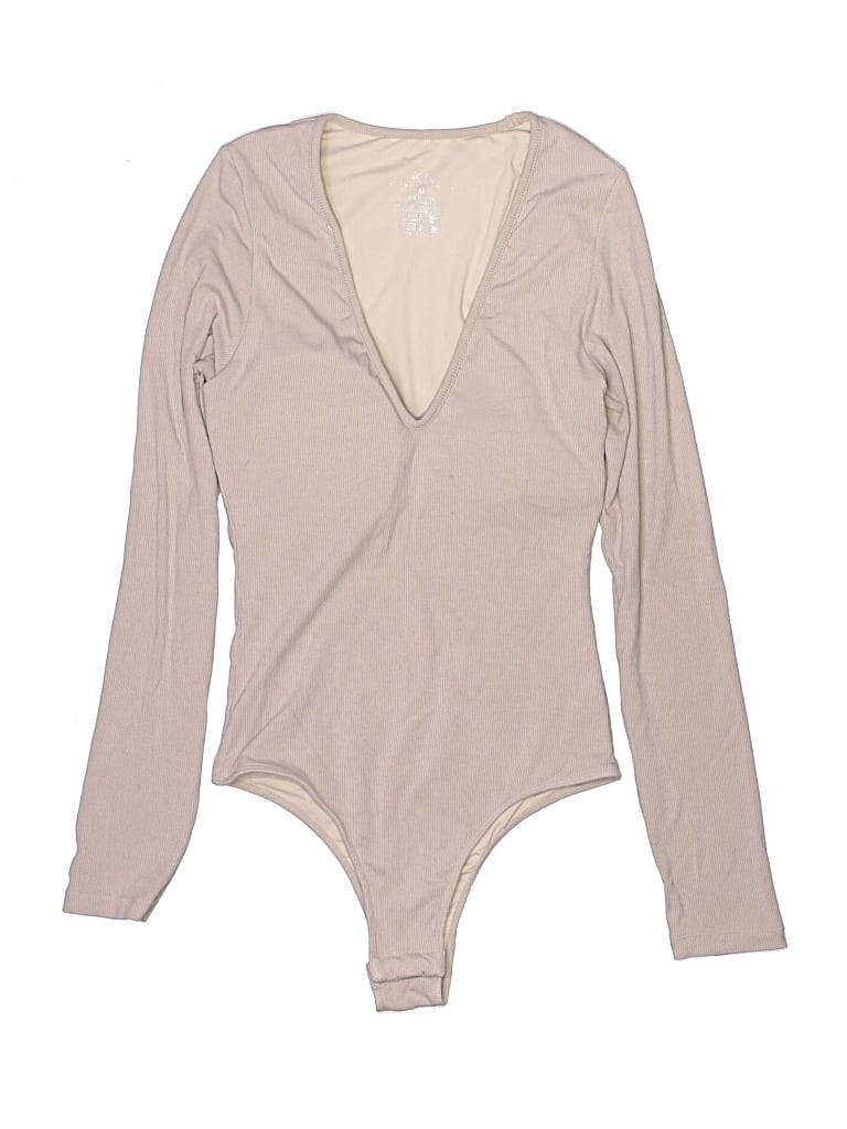 Pre-owned Klassy Network Bodysuit In Tan