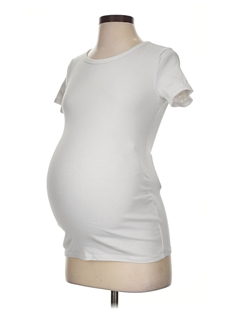 Pre-owned H&m Mama Short Sleeve T-shirt In Ivory